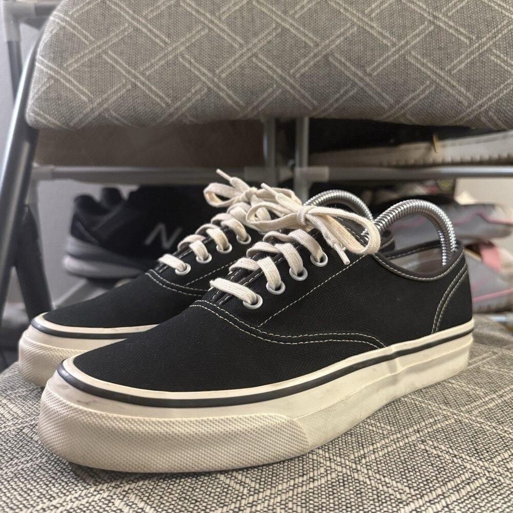 Buck Mason Moonstar Black Canvas Deck Shoes Made In Japan US Men’s 7 Womens 8.5